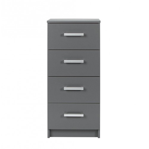 Mobile Grigio Cassettiera 40 con 4 Cassetti Comodino Mobiletto Moderno Ufficio