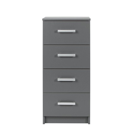 Mobile Grigio Cassettiera 40 con 4 Cassetti Comodino Mobiletto Moderno Ufficio