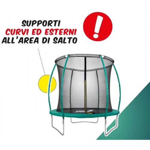 Tappeto Elastico Diametro 244 cm Bambini Rete Sicurezza Trampolino da Giardino