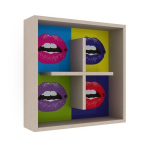Libreria Sospesa Colorata 60x60 da Parete a Muro Rovere Moderna in Legno Ufficio