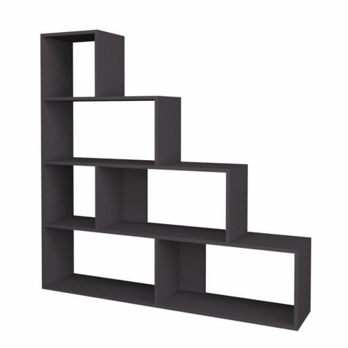 Libreria a Cubi Grigia a Scala Moderna Mensole Studio Divisorio Scaffale Ufficio