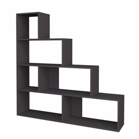 Libreria a Cubi Grigia a Scala Moderna Mensole Studio Divisorio Scaffale Ufficio