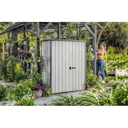 Armadio Keter Esterno Bidoni Rifiuti Biciclette Effetto Legno da Giardino Box