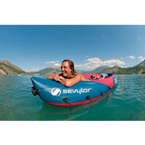 Kayak Gonfiabile 3 Posti Adulti e Bambino per Mare Lago Fiume Canoa Senza Pagaia