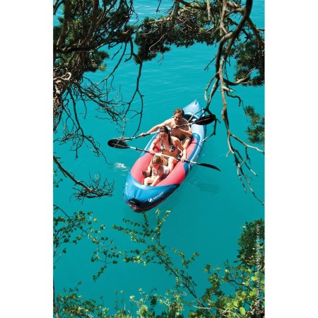 Kayak Gonfiabile 3 Posti Adulti e Bambino per Mare Lago Fiume Canoa Senza Pagaia