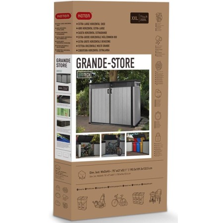 Armadio Keter da Giardino Esterno Rifiuti Officina Biciclette Effetto Legno Box
