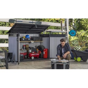 Armadio Keter da Giardino Esterno Rifiuti Officina Biciclette Effetto Legno Box 2