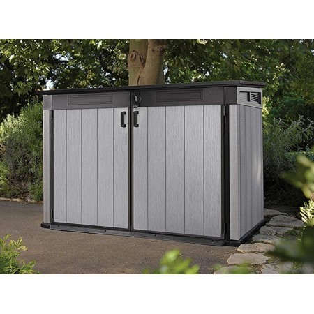 Armadio Keter da Giardino Esterno Rifiuti Officina Biciclette Effetto Legno Box