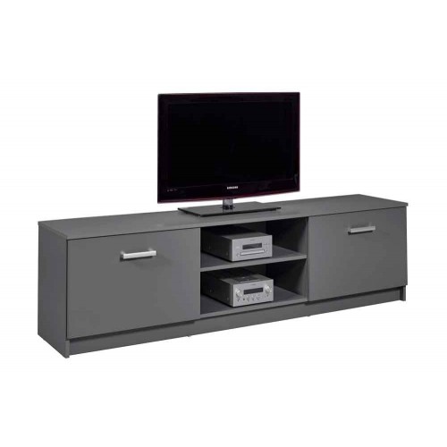 Mobile Basso Porta TV Grigio in Legno Televisione Moderno Mobiletto Industrial