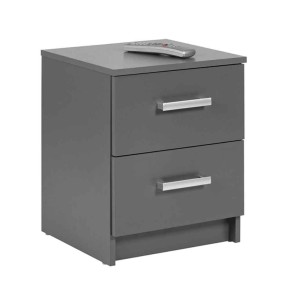 Comodino Grigio con Cassetti per Piccoli Spazi Cassettiera Moderni Camera Letto