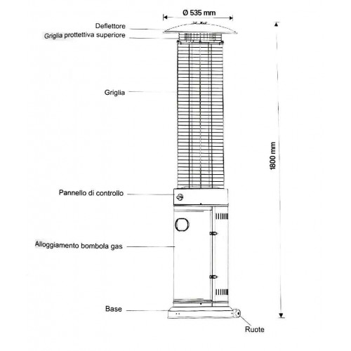 Stufa a Gas GPL Fungo da Esterno per Patio Terrazzo Riscaldamento Riscaldanti