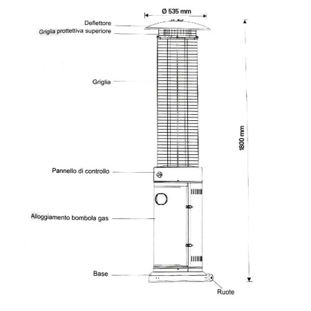 Stufa a Gas GPL Fungo da Esterno per Patio Terrazzo Riscaldamento Riscaldanti