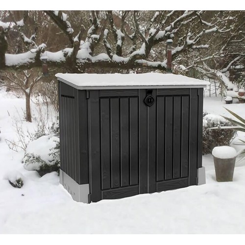 Box Porta Attrezzi da Giardino Keter Nero per Esterno Ripostiglio in Resina