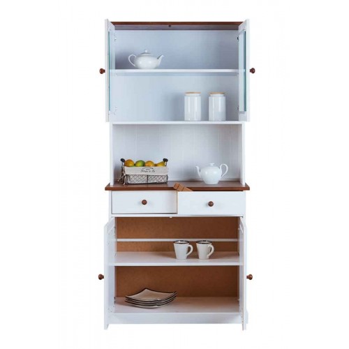 Mobile 2 Ante con Cassetti Bianca Credenza Alta Vetrina Ingresso Moderna Legno