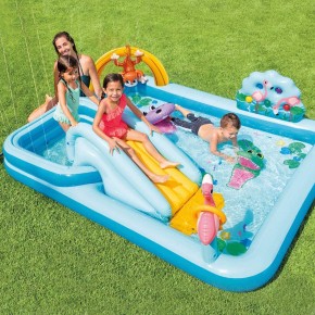 Parco Acquatico con Scivolo per Bambini Piscina Gonfiabile Giungla con Palline 2