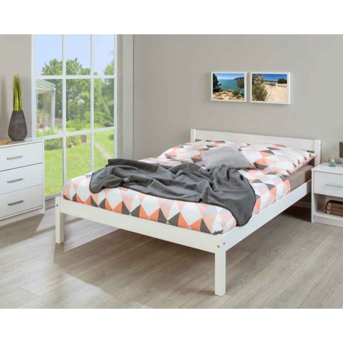 Struttura Letto alla Francese 140x200 Bianco una Piazza e Mezza Cameretta Bimbi