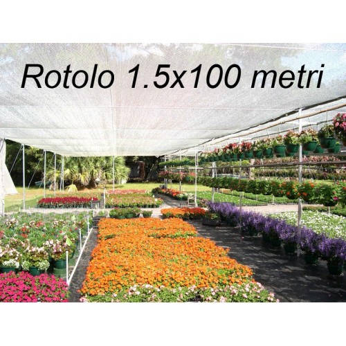 Telo Ombreggiante 1.5x100 Metri Quadri Bianco Recinzione Copertura  Oscurante