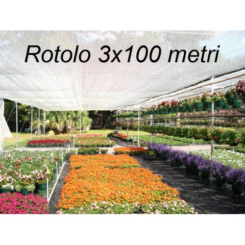 Telo Ombreggiante 3x100 Metri Bianco per Recinzione Copertura Rete Oscurante