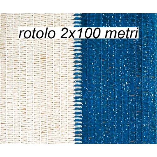 Rete Ombreggiante Rotolo 2x100 Metri Azzurro Oscurante Telo Copertura Privacy
