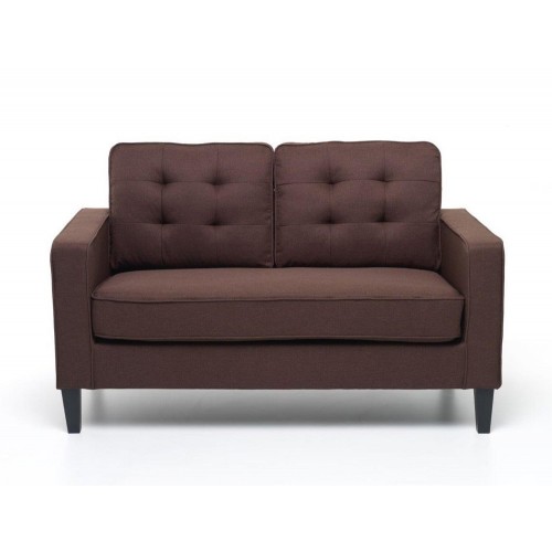 Divano 2 Posti Marrone Relax da Salotto 145 cm Economico Design in Tessuto