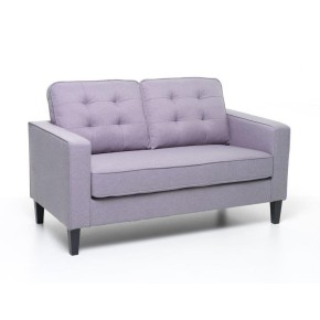 Divano Due Posti in Tessuto Grigio da Salotto 140 cm Design Economico Cuscini