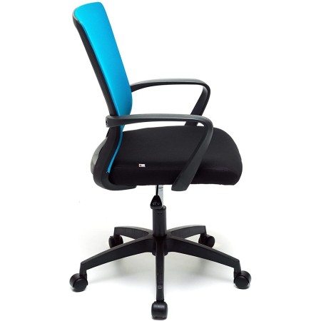 Poltrona da Ufficio con Ruote per Scrivania Blu con Braccioli Ergonomica Camera