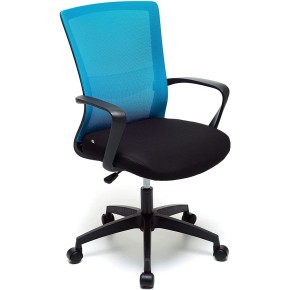 Poltrona da Ufficio con Ruote per Scrivania Blu con Braccioli Ergonomica Camera