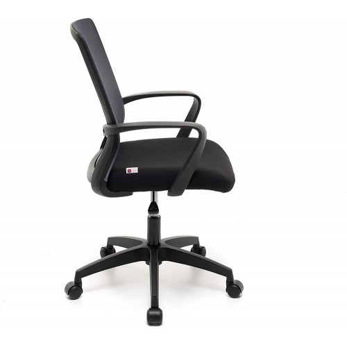 Sedia da Scrivania Seduta Ufficio Grigio con Braccioli Ergonomica con Ruote
