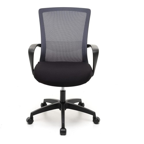 Sedia da Scrivania Seduta Ufficio Grigio con Braccioli Ergonomica con Ruote
