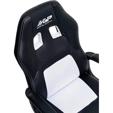Sedia da Ufficio Scrivania Poltrona Racing Gaming Bianca con Braccioli e Ruote