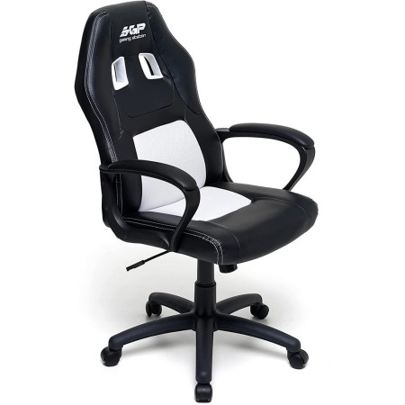 Sedia da Ufficio Scrivania Poltrona Racing Gaming Bianca con Braccioli e Ruote