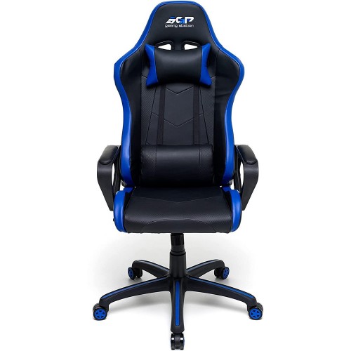 Poltrona Gaming da Ragazzo Blu Ergonomica con Braccioli e Ruote Sedia Scrivania