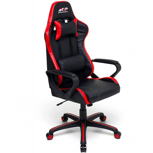 Poltrona Gaming Ergonomica con Braccioli e Ruote Girevoli Rossa Sedia Scrivania