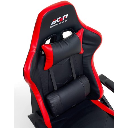 Poltrona Gaming Ergonomica con Braccioli e Ruote Girevoli Rossa Sedia Scrivania