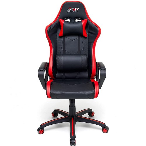 Poltrona Gaming Ergonomica con Braccioli e Ruote Girevoli Rossa Sedia Scrivania