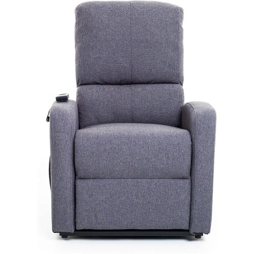 Poltrona per Anziani Elettrica Alzapersona Reclinabile Relax Sofa in Tessuto Blu