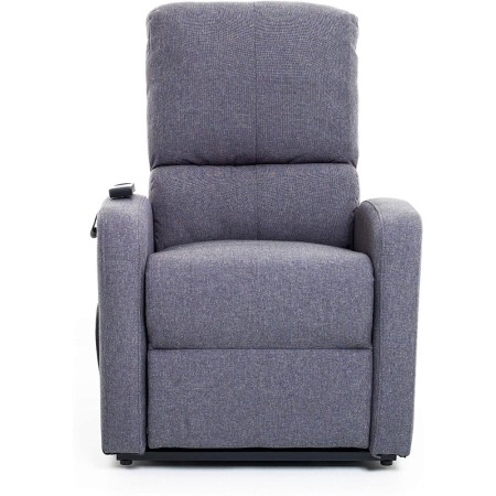 Poltrona per Anziani Elettrica Alzapersona Reclinabile Relax Sofa in Tessuto Blu