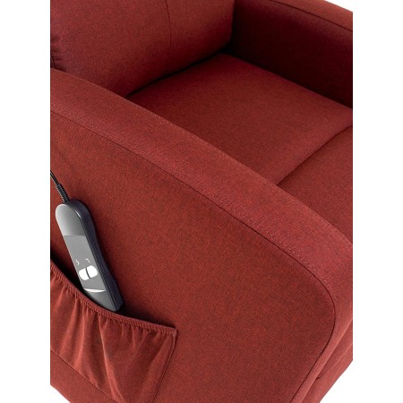 Poltrona per Anziani Alzapersona in Tessuto Rosso Elettrica Reclinabile Relax