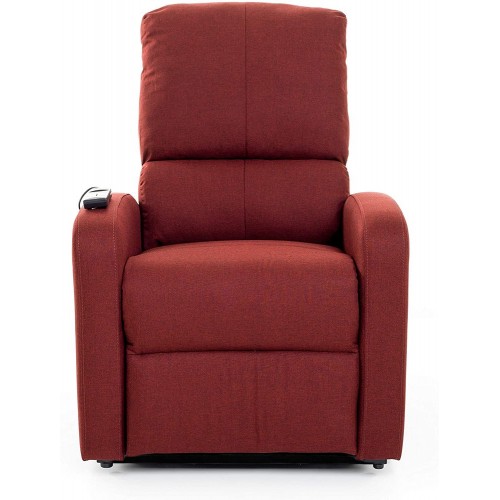 Poltrona per Anziani Alzapersona in Tessuto Rosso Elettrica Reclinabile Relax