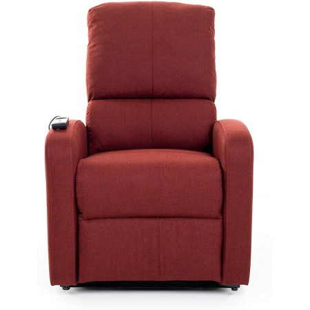 Poltrona per Anziani Alzapersona in Tessuto Rosso Elettrica Reclinabile Relax