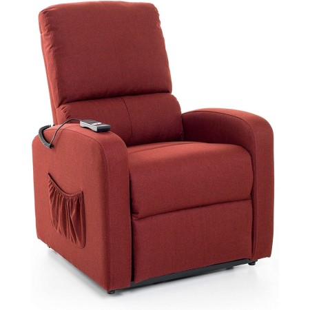 Poltrona per Anziani Alzapersona in Tessuto Rosso Elettrica Reclinabile Relax