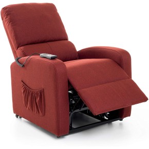 Poltrona per Anziani Alzapersona in Tessuto Rosso Elettrica Reclinabile Relax 2