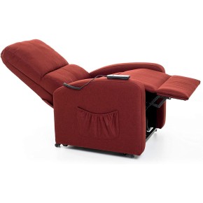 Poltrona per Anziani Alzapersona in Tessuto Rosso Elettrica Reclinabile Relax