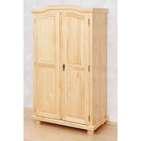 Armadio 2 Ante in Legno Massello Appendiabiti Camera da Letto Cabina Guardaroba