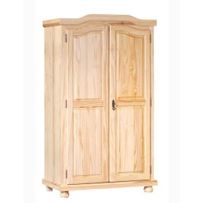 Armadio 2 Ante in Legno Massello Appendiabiti Camera da Letto Cabina Guardaroba