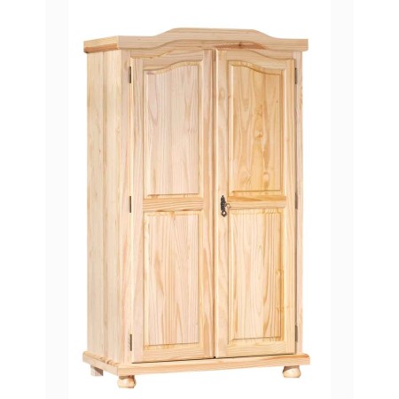 Armadio 2 Ante in Legno Massello Appendiabiti Camera da Letto Cabina Guardaroba