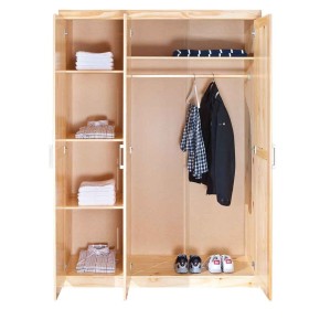 Armadio tre 3 Ante in Legno Appendiabiti Mobile Guardaroba per Camera da Letto 2