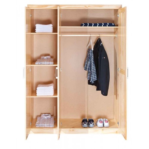 Armadio tre 3 Ante in Legno Appendiabiti Mobile Guardaroba per Camera da Letto