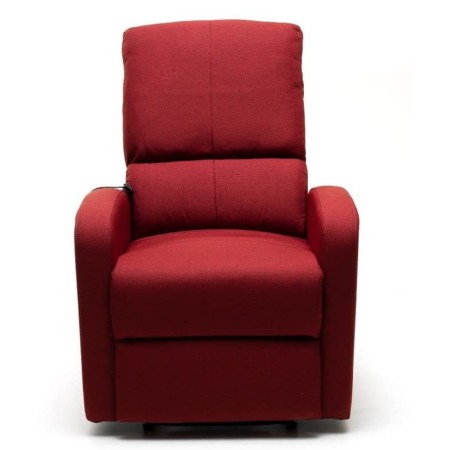 Poltrona Relax Reclinabile in Tessuto Rosso Elettrica Poggiapiedi Sofa Salotto