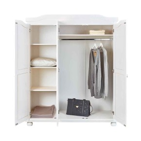 Armadio a 3 Ante Bianco Legno Appendiabiti Mobile Camera Letto Cabina Guardaroba 2